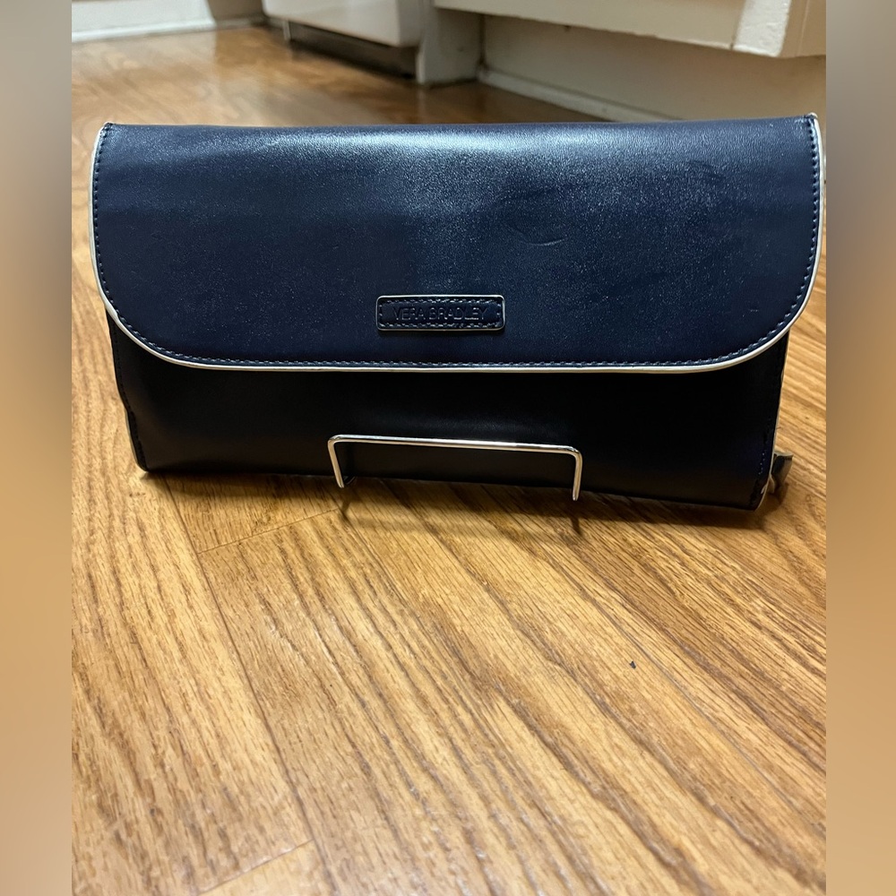 Vera Bradley Navy Faux Leather Clutch and Crossbody EUC